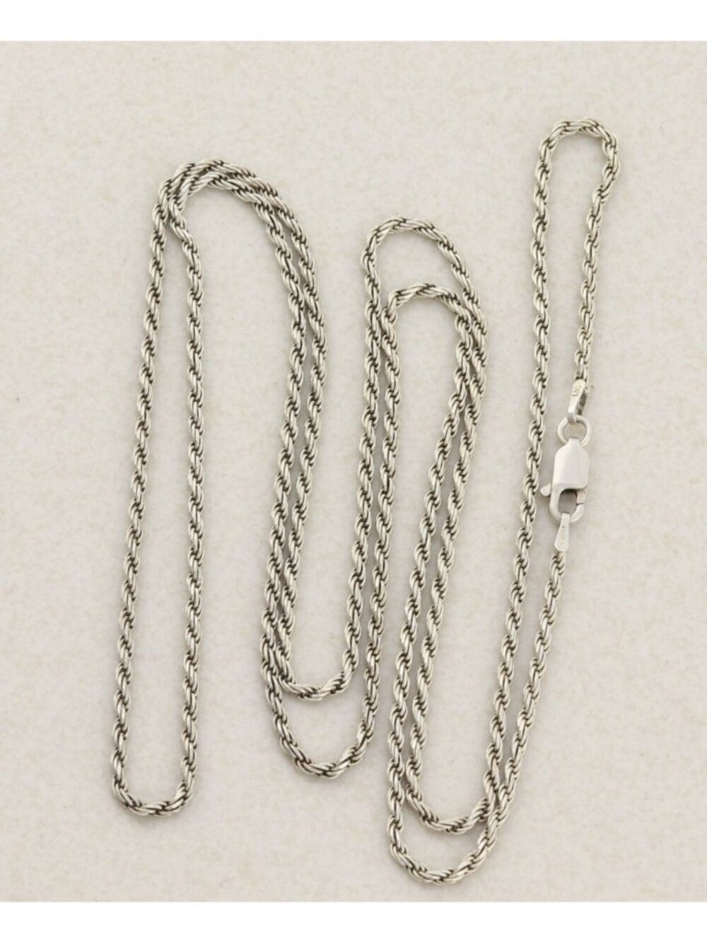 Sterling Silver Long Rope Chain Necklace 30.5" 1.7mm  Women or Men